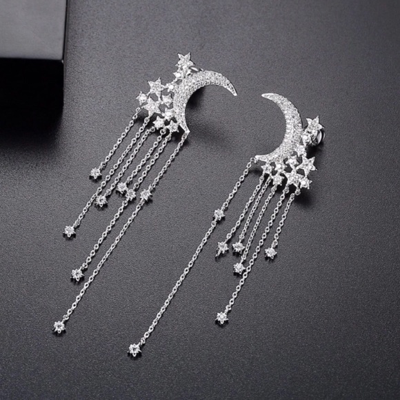 🛍 Swarovski Crystals Sitaro Star Moon Earrings - Picture 3 of 3